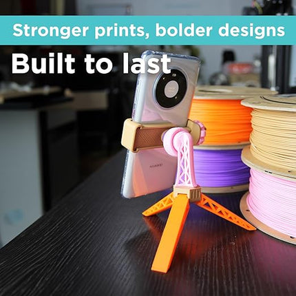 Polymaker PLA PRO Filament 1.75mm Orange, Powerful PLA Filament 1.75mm 3D Printer Filament 1kg - PolyLite 1.75 PLA Filament PRO Tough & High Rigidity 3D Printing PLA Filament Orange