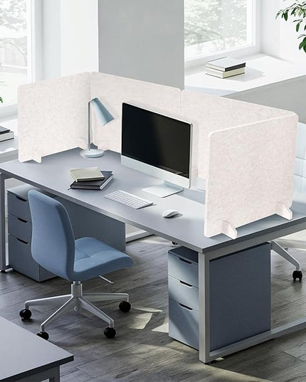 DOLLAR BOSS 2PCS Acoustic Desk Dividers 24" x 20", Soundproof Freestanding Privacy Panels for Table, Noise Reducing Desktop Partition for Office, Home, Classroom, Study Area with 20 Pushpins,Beige