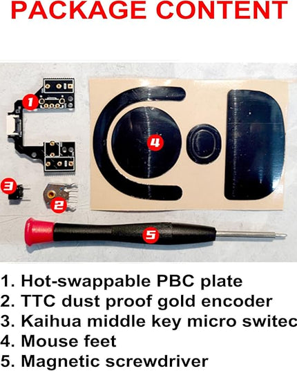 Hot-Swap Micro Switch PCB Kit for Logitech G Pro X Superlight 2 GPX 2 GPW 3 Mice – ENIG Gold Pads, 6-Claw Clamps | Fix Double-Click & Customize Clicks