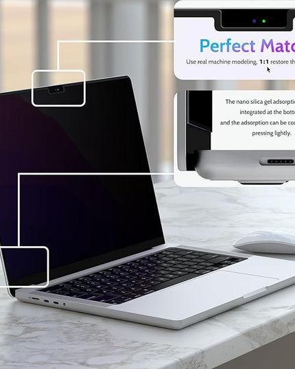 Magnetic Privacy Screen for MacBook Air 15 Inch (2023-2025, M2 M3 M4) - A2941 A3114 A3241, 15inch Removable Matte Anti Blue Light Glare Filter for Mac Air 15.3" Laptop Computer
