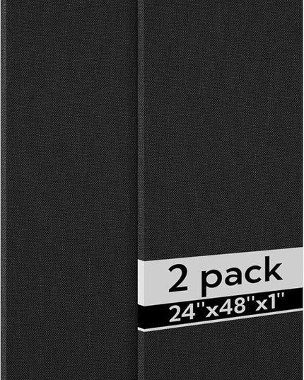 Olanglab Acoustic Panels 2 Pack, 48''x24'' Large Sound Panels, Fabric Wrapped Sound Proof Foam Panels for Walls, Sound Absorbing Panels for Recording Studio Acoustical Treatments (Black)