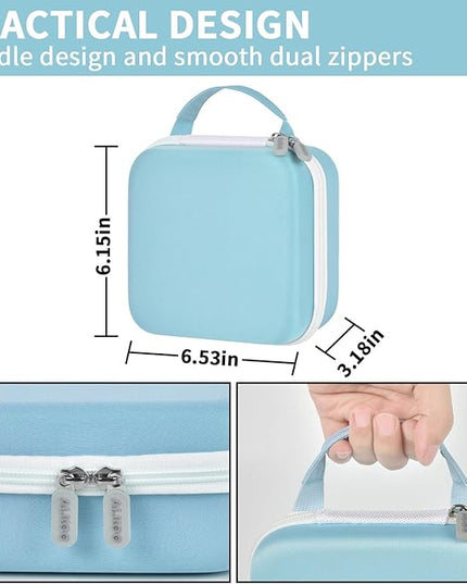 ALKOO Case Compatible with NIIMBOT B21 / B1 Label Maker Wireless Thermal Label Printer, Holder for Inkless Label Maker & Labeling Tapes Refills, with Mesh Pocket for Cable Accessories (Blue)