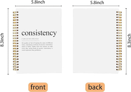 Consistency Definition Inspirational Notebook, Motivational Journal for Work, Inspirational Gifts for Coworkers Women Men, Inspiring Spiral Notebooks 5.5x8.3 Inch
