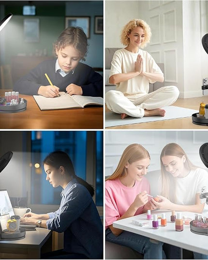 Selfie Light Kit for Desk and Laptop,55W Dimmable Full Screen Ring Light,with Rotating Storage Box,Pen Holder Stand,Phone Holder and Controller (Maya Blue, 10.5)
