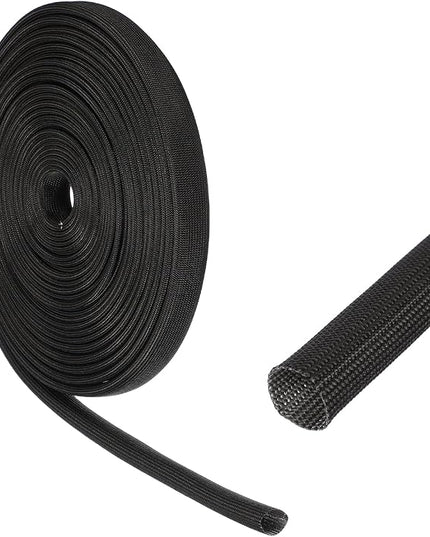 uxcell Insulation Cable Protector,16mm/0.63 Inch-10 Meter/33 Feet High Temp Fiberglass Sleeve Black