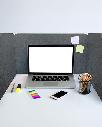 29.1"x22.8"x1.2" Acoustic Desk Divider, Sound Absorbing, Freestanding Soundproof Privacy Panel, Reduce Noise, Increase concentration, Made from High Quality Polyester (African Grey)