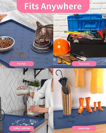 Sdpeia Under Sink Mat 19"×19" Waterproof Silicone Cabinet Liner & Sink Protector for Kitchen & Bathroom, Multi-Purpose Organizers Tray for Pets, Laundry, Cat Litter Mat