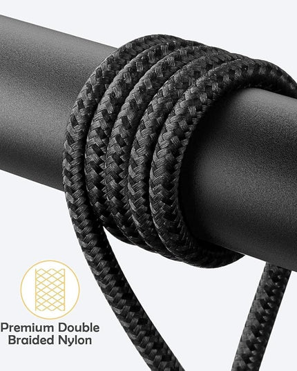 USB C to USB C Cable 2 Pack 90 Degree 60W, Right Angle Type C Fast Charging Cord, 10FT Braided Long Charger Cable for iPhone17/16/15, iPad, Samsung Galaxy, Google Pixel,