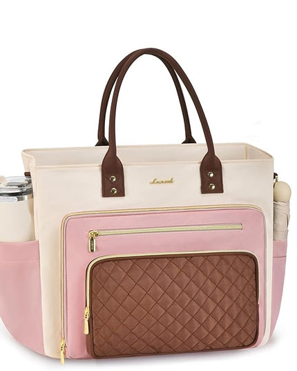 LOVEVOOK Teacher Tote Bag for Women Work, Nurse Bags Laptop Bag With Large Cup Holder, Professional Computer Briefcase Business Purses Handbag, Diaper Bag Mother Gift, 15.6 Inch
