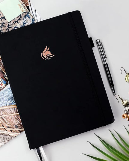 Clever Fox Planner Pro Premium – Luxurious Weekly & Monthly Planner with Budget Organizer for Productivity & Goals, Undated, A4 (Black)