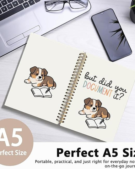 Funny Australian Shepherd Notebook Journal Gifts for Women & Men, Australian Shepherd Gifts Notebooks for Women, But Did You Document It Hardcover Spiral Notebook 5.5x8.3 Inch