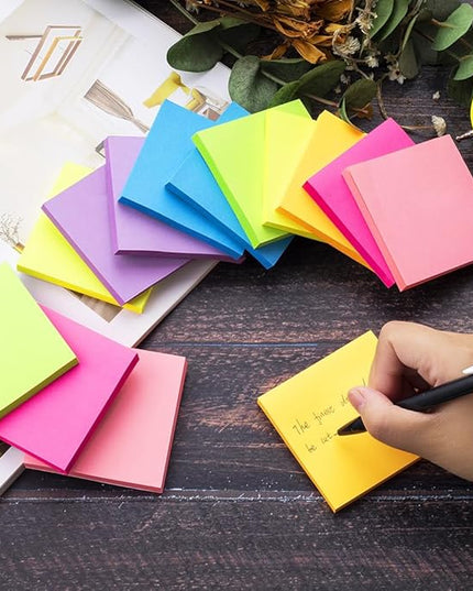 (28 Pads) Sticky Notes Bulk 3x3 in Post Bright Stickies Colorful Super Sticking Power Memo Pads, Strong Adhesive