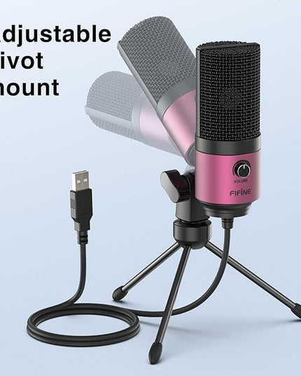 FIFINE USB Podcast Condenser Microphone Recording On Laptop, No Need Sound Card Interface and Phantom Power-K669