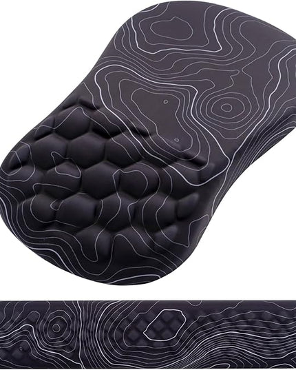 Mouse Pad Wrist Support, Laokiiy 2 in1 Keyboard Wrist Rest+ Ergonomic Mouse Pad, Non-Slip Wrist Rest for Computer Keyboard, Made Easy Typing & Relieve Wrist Pain(Black White)