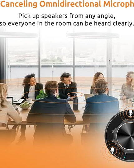 TOUCAN 360-Degree Video Conference Camera, 1080p HD Webcam with 4 Noise Reduction Mics, Speaker, AI Tracking, Works with Zoom, Google Voice, Microsoft Teams and More, for PC/Mac/Tablet