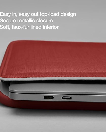 Incase ICON Sleeve with Woolenex - MacBook Air 13 inch M1, 2020, 2019, 2018 & MacBook Pro 13 inch 2019, 2018, 2017, 2016 Case - Fitted MacBook Case, Laptop Sleeve, Hard Cover, Durable (Red Clay)