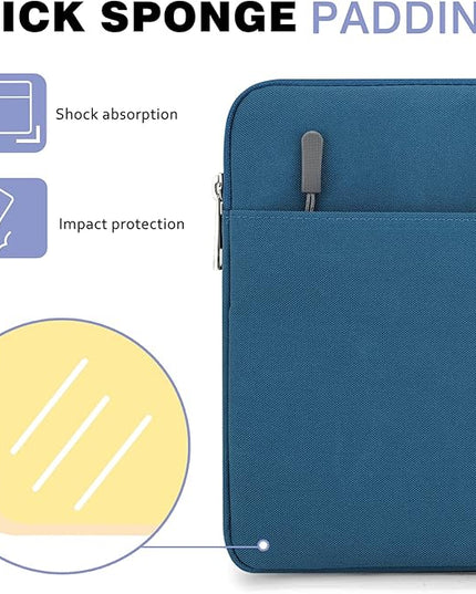 MoKo 9-11 Inch Tablet Sleeve Bag Carrying Case Fits New 11 inch iPad Air M3, iPad A16 2025, iPad Pro 11 M4/Air M2, iPad Air 5/4/3th, iPad 10/9/8/7th, Peacock Blue