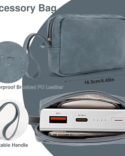 Allinside 13-14 Inch Laptop Sleeve Case for MacBook Pro 14" 2021-2024/MacBook Air 13" 2010-2017/MacBook Pro 13" 2010-2015, Waterproof Matte PU Leather Sleeve Cover with Stand & Accessory Pouch, Blue