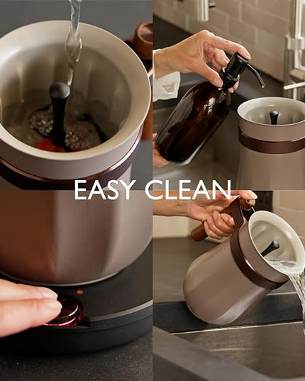 Hot & Cold Drinking Chocolate System - The ALL-NEW Velvetiser from Hotel Chocolat - Kit includes hot chocolate maker, 10 serving taster box, mug and glass - Pewter Edition