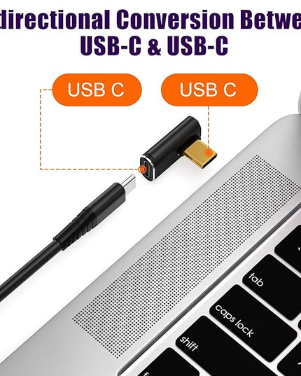 AGVEE 2 Pack Mid Angle USB4 USB-C Male to USB-C Female Adapter Converter Video USB 4.0 240W 40G Data Extension Coupler Connector, Black