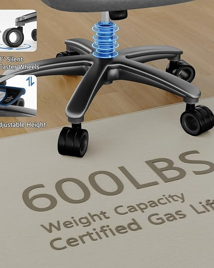 Big and Tall Office Chair, 600lbs Heavy Duty Desk Chair with 5D Arms, Adjustable Lumbar Support & Height, Tilt Function, PU Leather High Back Ergonomic Executive Computer Chair with 3'' Silent Casters