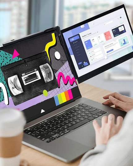 Teamgee P1 Plus Laptop Screen Extender 13.3” FHD 1080P IPS Display，Dual USB & HDMI Portable Monitor, Plug-and-Play Compatible with Mac/Windows/Android, Fits 13-17" Laptops