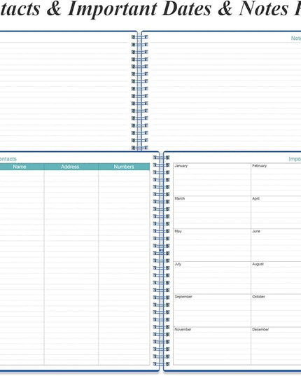 Daily Planner 2026 Full Page Per Day- 2026 Daily & Monthly Planner from January 2026 to December 2026, Day Planner 2026 with 12 Months Tabs, 8.5" x 11", Blue