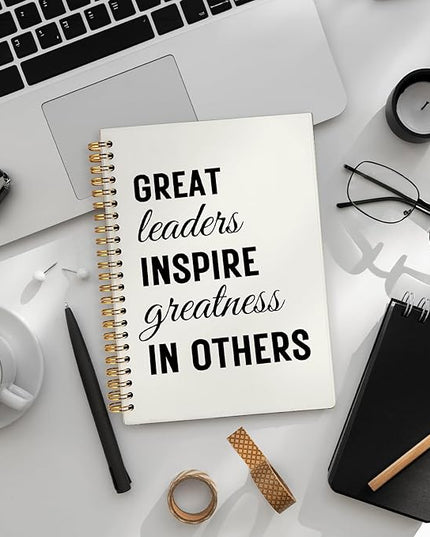 LIANHW Leader Gifts Notebooks for Note Taking, Inspirational Leader Notebook, Appreciation Gift for Leaders Journal, Great Leaders Inspire Greatness in Other Journals for Writing,Office Spiral Notebook 5.5x8.3 Inch