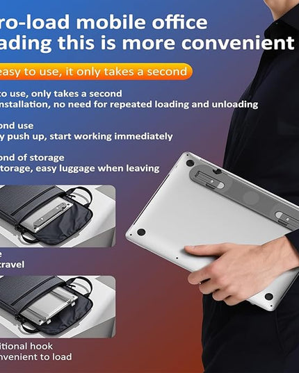 Aluminum USB C Laptop Stand 7 Port Expansion Adapter 4K60Hz 100W Charging Gigabit Ethernet Card Reader Foldable Computer Type C Docking Station