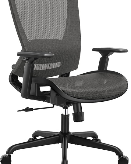 ELABEST T96 Mesh Office Chair,Ergonomic Computer Desk Chair,Sturdy Task Chair- Adjustable Lumbar Support & Armrests,Tilt Function,Comfort Wide Seat,Swivel Home Office Chair