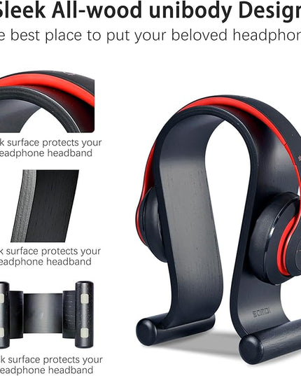 SAMDI Wood Headphone Stand Headset Stand Headphone Holder Universal Gaming Headset Holder - Oak Wood