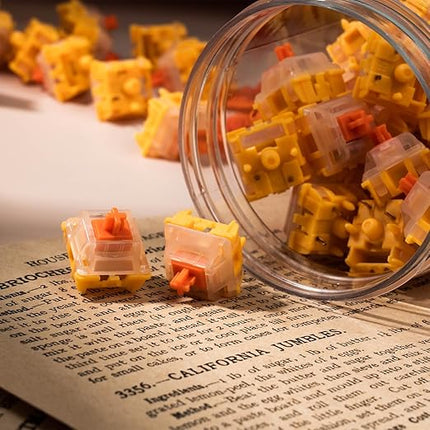GATERON EF EverFree Curry Switch, Linear Type 50gf RGB 5 Pin Hot-swap Factory Pre-lubed for Mechanical Keyboard(110PCS, Curry)