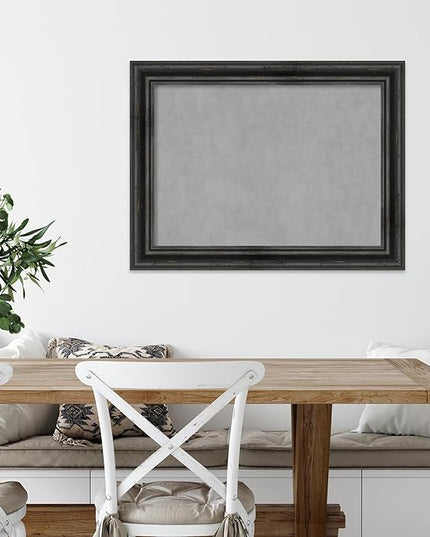 Amanti Art Black Framed Magnetic Board 25x33 Medium Vision Board for use with Magnets, 100% Metal Sheet to Display Items as Office Decor or for Home Organization in mudroom, Kitchen or Kids Room