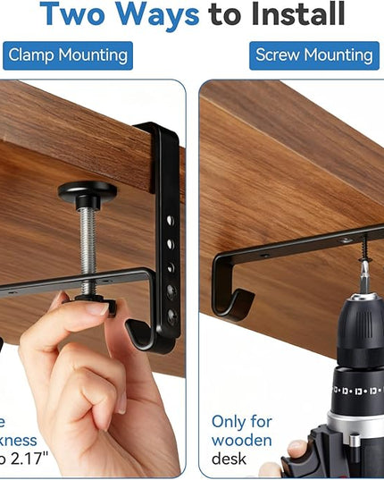 SHUWEI 36" Under Desk Cable Management Tray, Premium Fabric Cable Management for Desk, Clamp/Screw Mount Cable Tray for Office and Home (Black, 36" L)