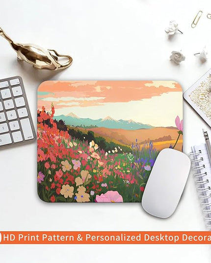 Square Mouse Pad Natural Scenery,Personalized Premium-Textured Custom Mouse Mat Design,Washable Mousepad Lycra Cloth,Non-Slip Rubber Base Computer Mouse Pads for Wireless Mouse