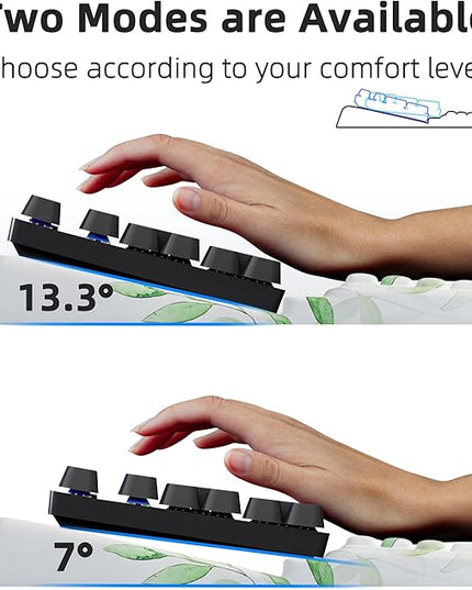 Ospelelf Keyboard Wrist Rest Pad Comfy Ergonomic Keyboard Stand Holder Office Desk Accessories Work from Home Essentials Green Leaves Pattern