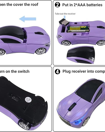 elec Space Car Mouse, Wireless Mouse (Purple)