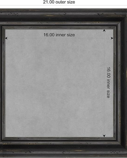 Amanti Art Black Framed Magnetic Board 21x21 Small Vision Board for use with Magnets, 100% Metal Sheet to Display Items as Office Decor or for Home Organization in mudroom, Kitchen or Kids Room