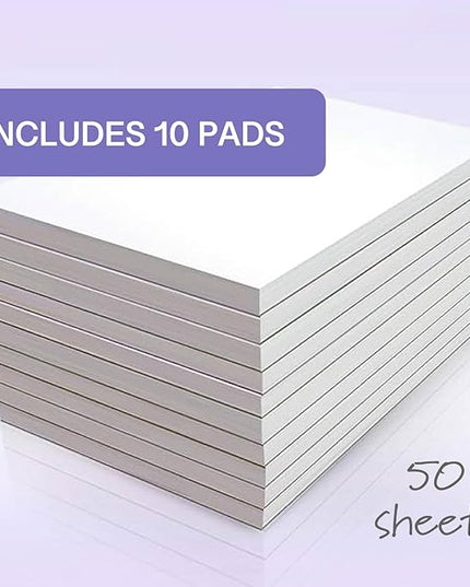 NextDayLabels Note Pads - 10 Pack of 50 Sheet Pads (3 x 5 Inches, White, Minimalist Style)
