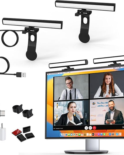 Video Conference Lighting, Monitor Light Bar, Eye-Caring Computer Light, Screen Light Bar,Webcam Streaming Lights, Zoom Lighting for Computer, Replaces Ring Light for Zoom Meetings