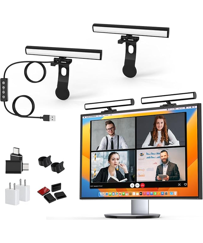 Video Conference Lighting, Monitor Light Bar, Eye-Caring Computer Light, Screen Light Bar,Webcam Streaming Lights, Zoom Lighting for Computer, Replaces Ring Light for Zoom Meetings