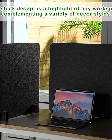 Kisston 6 Pack Acoustic Desk Divider Desk Partition 24 x 24" Stand Up Freestanding Desk Privacy Panel Noise and Visual Distractions Reducing Table Divider for Student Reception Area Office(Dark Gray)