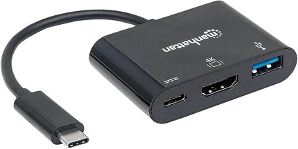 Manhattan Ultra High Speed USB 3.1 Type-C-HDMI/USB Type-A/USB Type-C Docking Multiport Converter/Connector