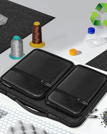Hseok Ultra-Slim Laptop Case 17 17.3 inches Sleeve Protective PC Briefcase for Commuting and Business Trip，Pitch-Dark
