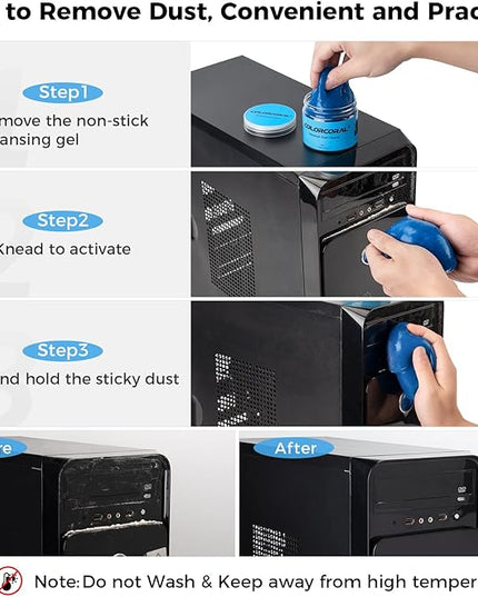 COLORCORAL Universal Cleaning Gel for Office Electronic Products Keyboard Cleaner Dust Cleaning Gel for Car Interior Cleanings,Car Putty Reusable Slime goo, Magic Cleaning Putty for Vehicle Vents