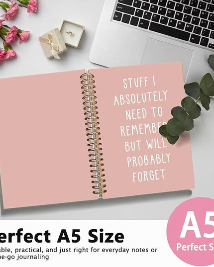 LIANGW Funny Notebooks Journal, Sarcastic Notebooks for Work, Funny Office Gifts for Coworkers, Funny Notebooks for Work, Office Humor Gifts, Black Hardcover Spiral Notebook 5.5x8.3 Inch(pink)