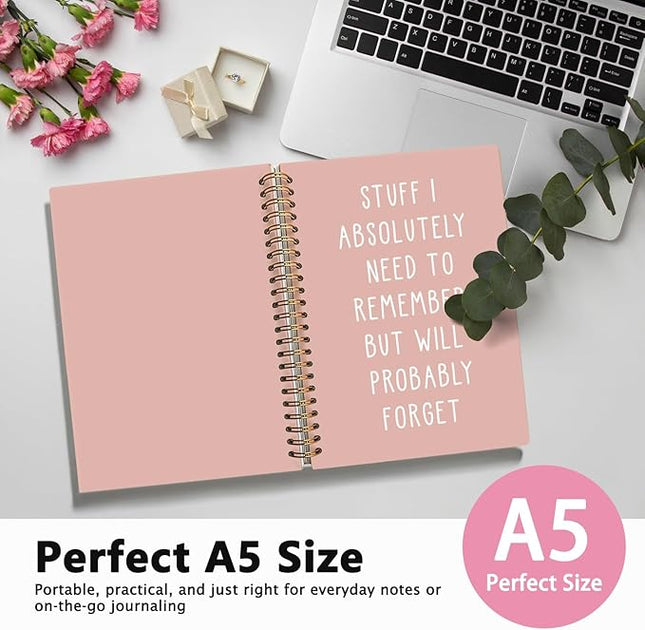 LIANGW Funny Notebooks Journal, Sarcastic Notebooks for Work, Funny Office Gifts for Coworkers, Funny Notebooks for Work, Office Humor Gifts, Black Hardcover Spiral Notebook 5.5x8.3 Inch(pink)