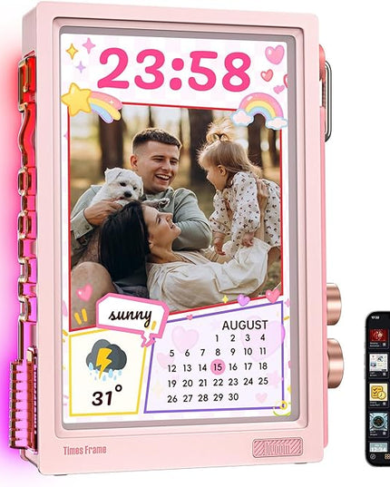 Divoom Times Frame-10.1" WiFi Digital Picture Frame with 64GB, Free App with No Subscription Fees, Supports Uploading Photos/Videos/Calendars/Weather/Sports Scores and Various AI DIY Content