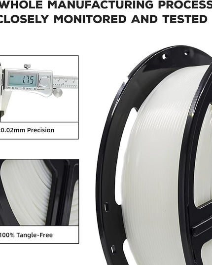 FLASHFORGE PLA Filament 1.75mm, 3D Printer Filament 1kg (2.2lbs) Spool, Dimensional Accuracy +/- 0.02mm, 3D Printing Filament Easy to Use and Fits for Most FDM 3D Printers (Natural)