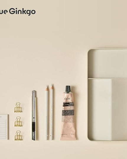 BLUE GINKGO Desk Tray – Korean-Made Organizer for Notes, Pens, Pencils, and Accessories (Double-sided, Beige)